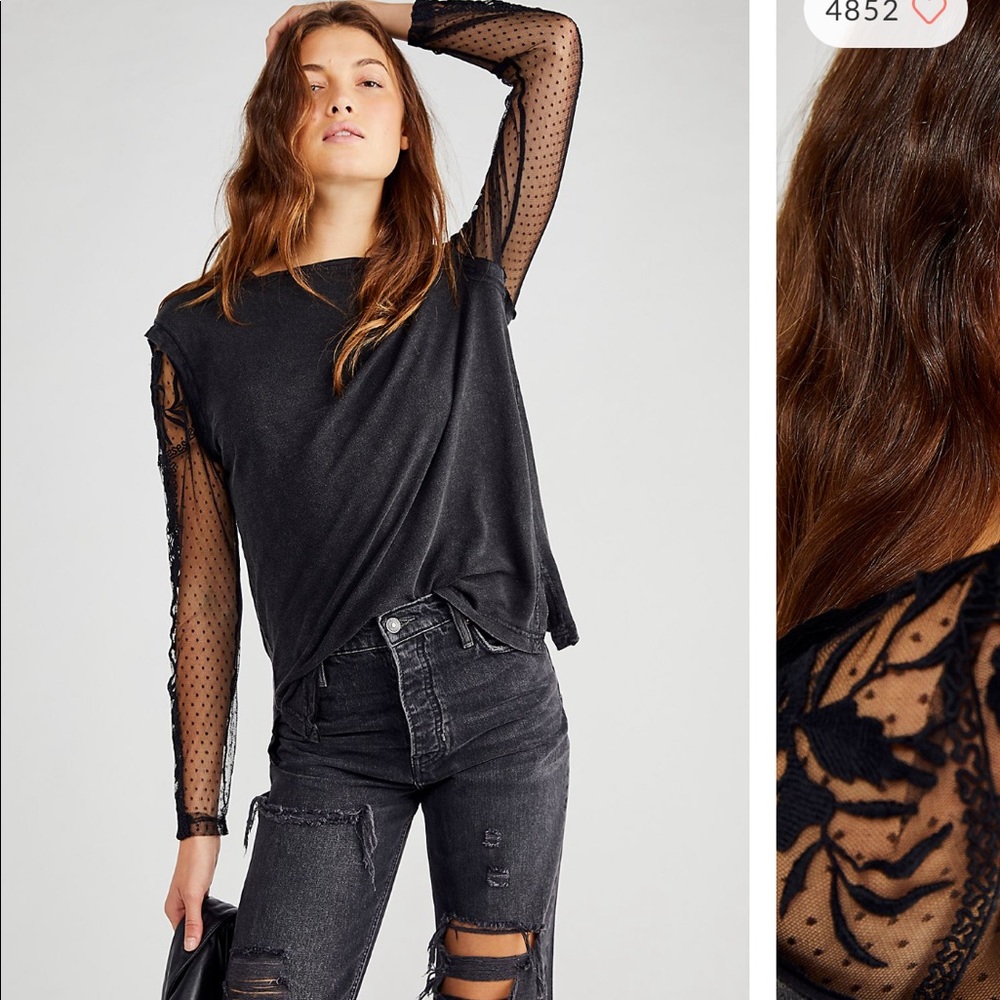 Free People Billie Jean Twofer Lace Top